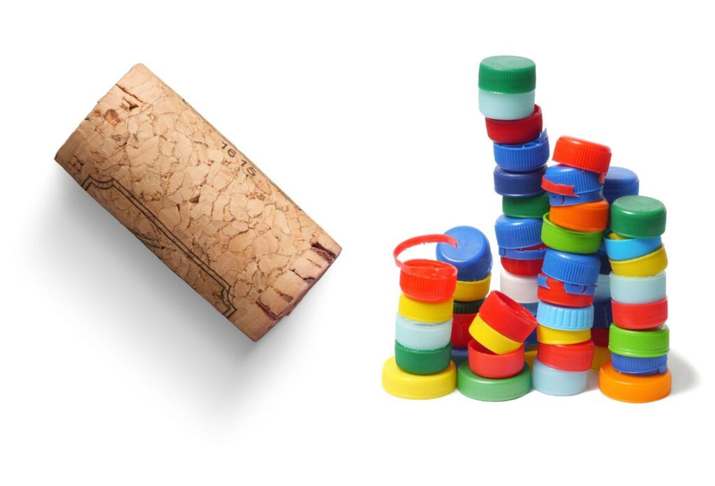 tapón de corcho y tapón de rosca